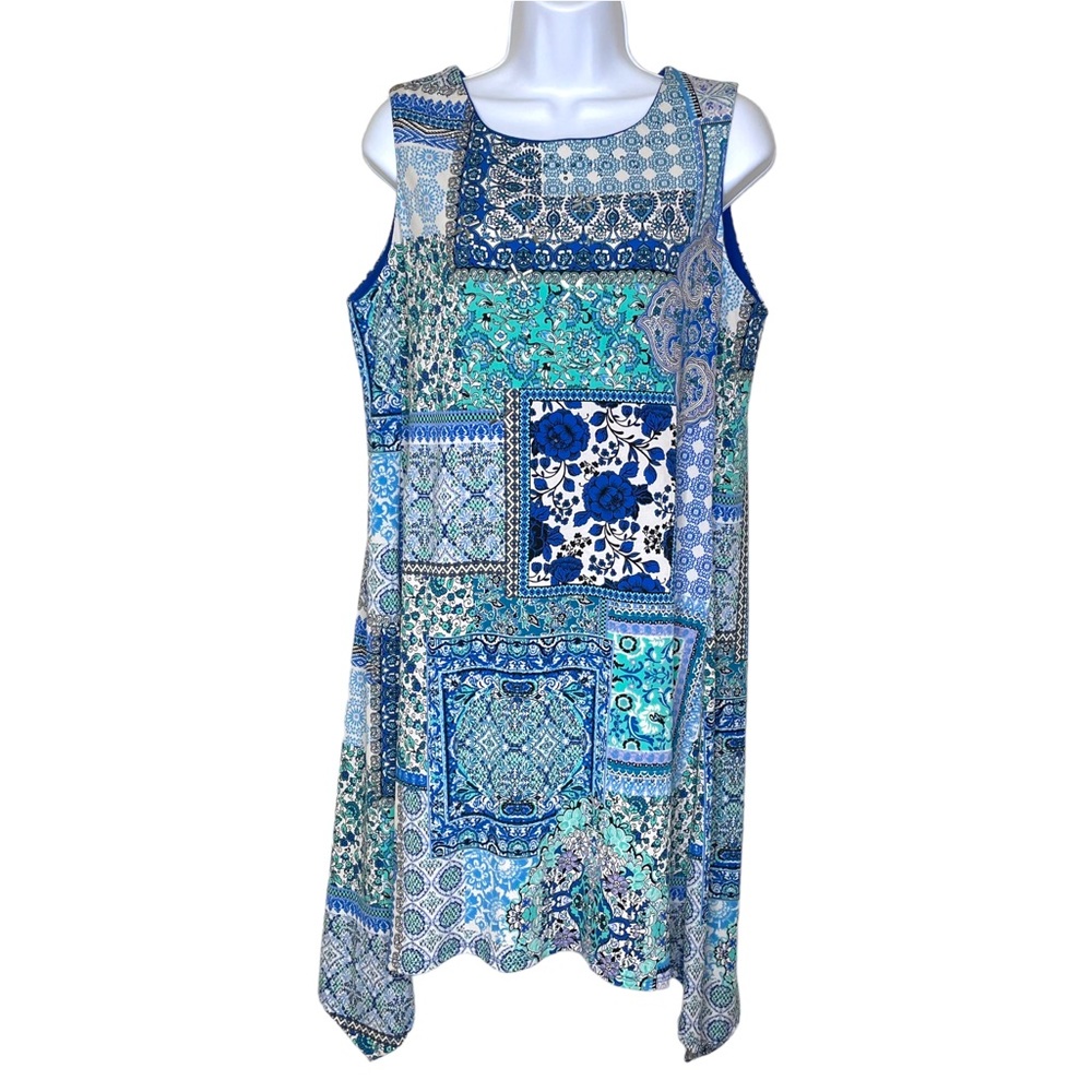 Madison Lee Women’s Blue Patterned A Line Flowy Dress Size 12